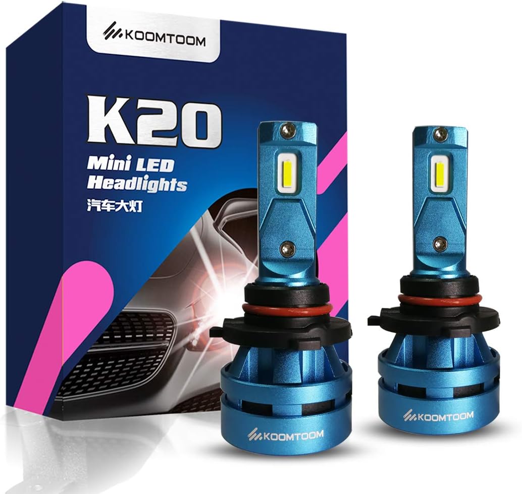 KOOMTOOMMini 9005/HB3 Headlight Bulbs LED Kits- ture 360°Beam Pattern 8000LM(2x4000LM) 55W(2x27.5W) 5000K -1 YEAR WARRANTY