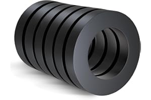 Thaibear Ferrite Ring Magnet, 6PCS OD2.35 x ID1.25 x 10mm, Big Circle Magnets with Hole, Grade 10 Large Ceramic Round Magnets Strong for DIY, Science Projects, Kitchen