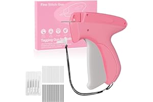 LIKJHBN Mini Stitch Gun for Clothes, Clothing Tag Gun, Tag Gun Quick Clothing Fixer with 6 Fine Needles, 2000 Pcs Tagging Gun Fasteners (1000 White & 1000 Black)