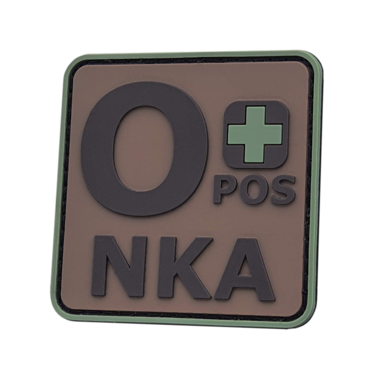 Multicam OCP OPOS O+ NKA Blood Type No Known Allergies Morale Tactical PVC Fastener Patch