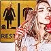 2 Pieces Halloween Stickers Scary Restroom Sign Sticker Halloween Door Wall Decals Decoration for Ghost House and Horror Themed Parties