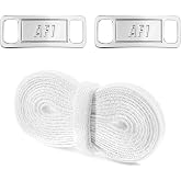 YLOKO Flat Shoe Laces with AF1 Metal Tags for Air Force 1s | Shoelaces for Sneakers Athletic Running Shoes, AF1 Replacement Laces with Shoe Charms, Thick &amp; Sturdy