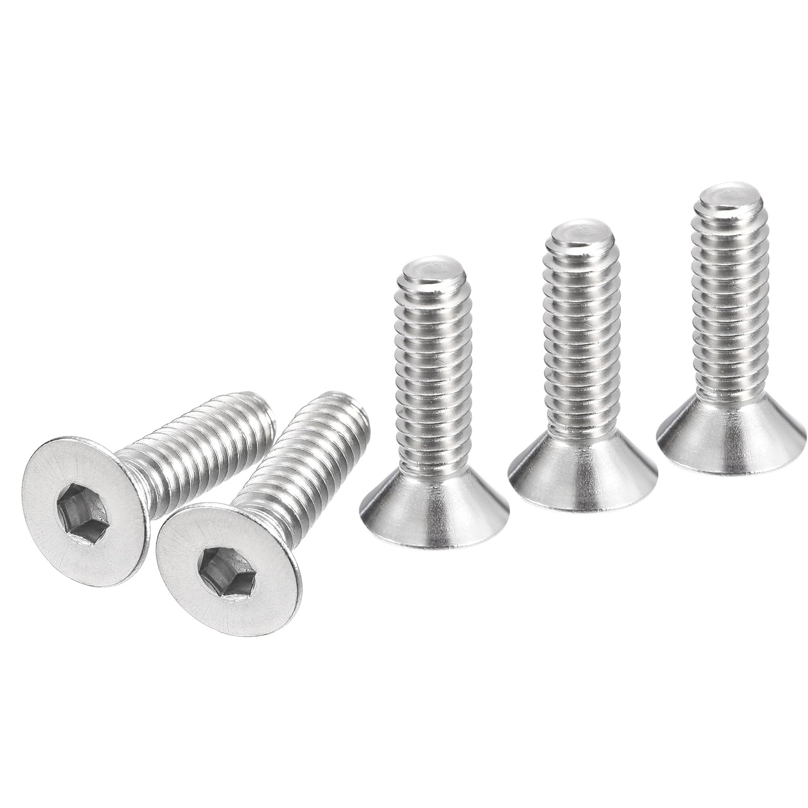 DTGN 1/4-20 x 7/8" Flat Head Socket Cap Screws, 30 Pack 304 Stainless Steel Hex Socket Flat Head Screws, Full Thread, Countersunk Bolts — image 1