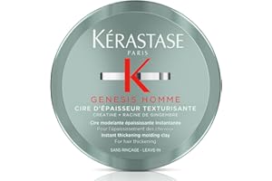 Kérastase Genesis Homme, Cire d'Epaisseur Texturisante Wax Pommade, Light-hold Wax Pomade for Men, Provides Texture & Thickne