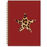 NaZaUK Preppy leopard Spiral Notebook Journal for Women, Leopard Print Gifts for Women, Cheetah Zebra Print Notebook, College Ruled Spiral Notebook, Two 8 ball 5.5 x 8.3