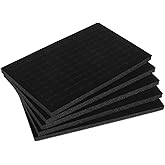 Garneck 5Pcs Jewelry Box Insert Foam Tray Set: 100 Slot Black Velvet Ring Earring Organizer Stackable Display Holder for Drawer Dresser Store Boutique Gift for Women Men