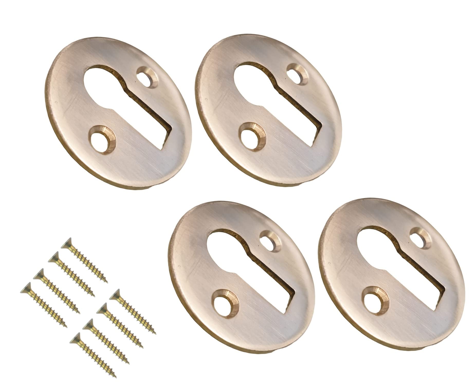 TERF® Polished Brass Victorian Open Escutcheon 35mm Keyhole Open Escutcheon including Fixing Screw - Pack of 4
