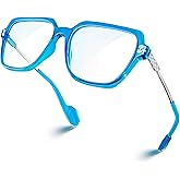 VISOONE Oversized Blue Light Blocking Glasses with Chic Square TR90 Frame and Metal Temple for Women Men REMY