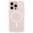 ORNARTO VORTUXE Cover per iPhone 16 Pro Max [2X Military Grade Drop Tested/Ondulation Textured/Compatible with Magsafe] Morbido Silicone Liquido Custodia 6.9 pollici-Rosa