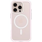 ORNARTO Air Case for iPhone 16 Pro Clear, Compatible with MagSafe, Military-Grade Drop Protection Cover with Built-in Air, Pink
