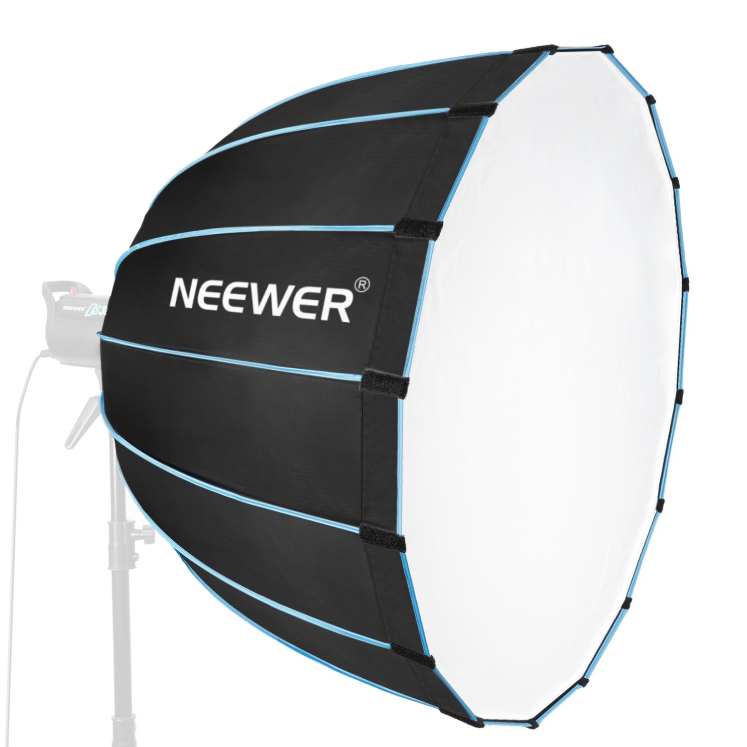 Neewer Hexadecagon Softbox 35.4 inches/90 centimeters with Blue Rim and Bowens Mount, Portable Softbox Diffuser Compatible with Neewer CB60 CB100 CB150 SL-60W and Other Bowens Mount Light