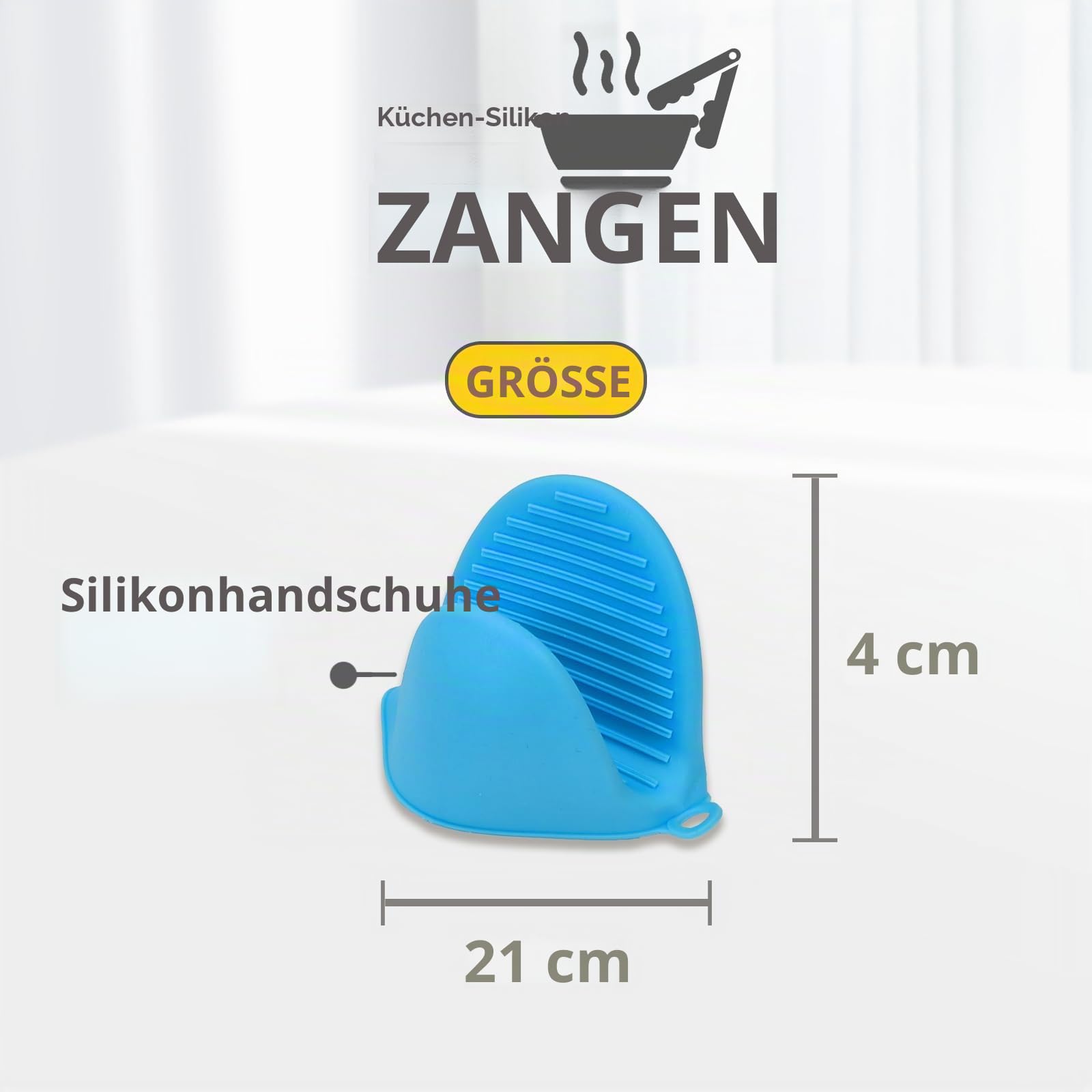 2 Stück Küchenzange, zange für heißluftfritteuse, Ofenzange, Küchenzange aus Silikon für Heißluftfritteuse, Mikrowelle, Küchen-Warmhaltetablett-Greifer (mit 1 wärmeisolierten Handschuhen) 3
