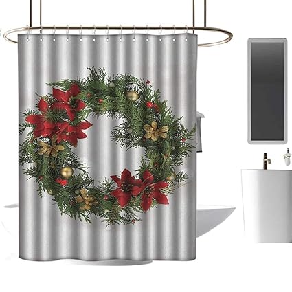 Amazon Com Timbeve Camper Shower Curtain Christmas Floral Wreath
