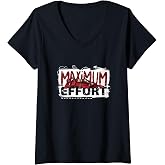 Womens Marvel Deadpool &amp; Wolverine Maximum Effort Split Logo V-Neck T-Shirt