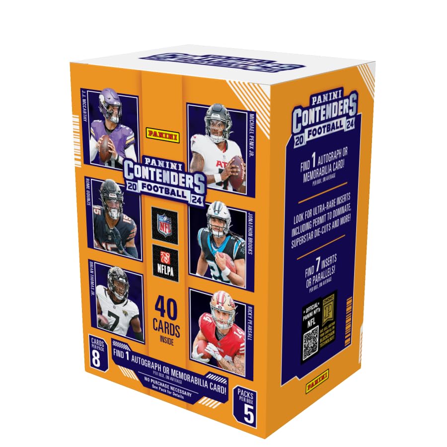 2024–25 Panini Contenders NFL Football Blaster Box – Official Trading Cards – Includes Blaster-Exclusive Parallels, Rookie Tickets & Inserts – Sealed Retail Box