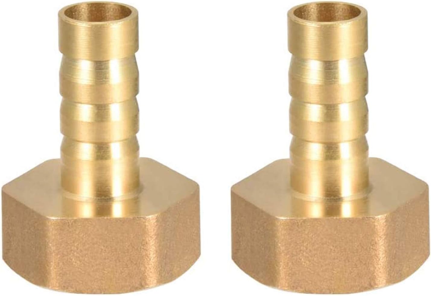 2Pcs Brass Garden Hose Swivel Fitting, Connector, 10mm Barb G1/2 Female