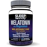 Sleep Soundly Melatonin and Magnesium Gummies, Melatonin 5 Mg, Gluten Free - Gelatin Free, 60 Gummies, Purple, Berry, 60 Count