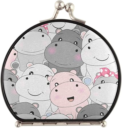 Amazon Co Jp 化粧鏡 親子がま口 カバ 河馬柄 折りたたみ 女性 手鏡 メイクミラー 化粧用 コンパクトミラー 可愛い 携帯用 折り畳み式鏡 ポケットミラー 化粧鏡 両面 2倍拡大鏡付き 女優ミラー おしゃれ 旅行 プレゼント Beauty