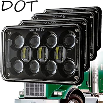 Amazon.com: (4pcs) Dot approved 4x6 inch LED Headlights ... h6545 headlight wiring diagram 