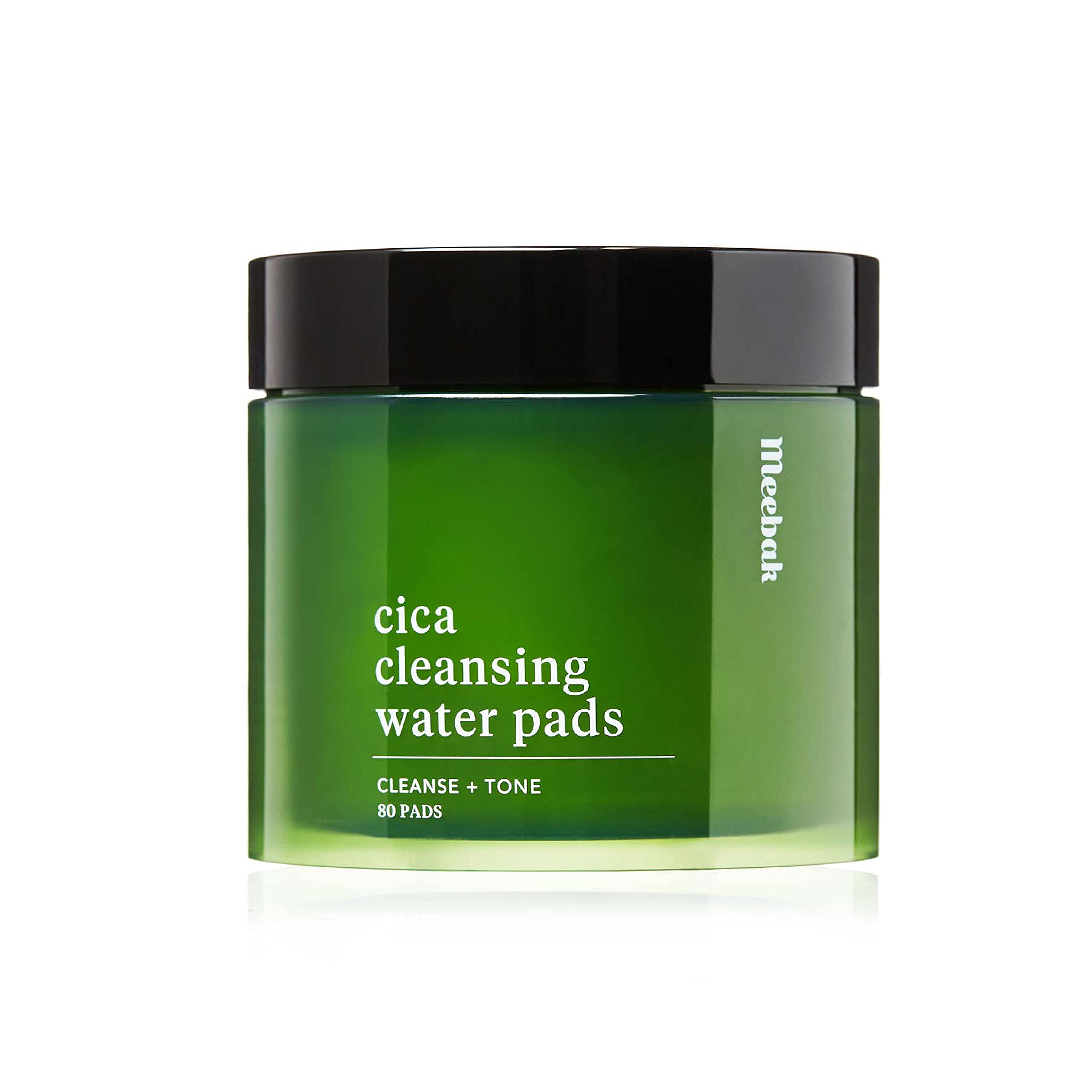 Meebak Cica Cleansing Water Pads | Makeup Remover Pads | Face Cleansing Wipes | Exfoliation Toner Pad | Hydrating & Toning for Sensitive Skin - 80ct