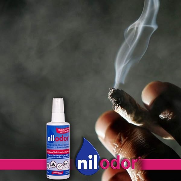 NILODOR – AIR FRESHENER AND ODOR NEUTRALIZER – ELIMINATES ODORS FROM PETS, SMOKE, GARBAGE, KITCHEN AND SPORTWEAR (TROPICAL, SPRAY)