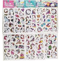 xiaoma captain Unicorn Stickers Stereo Silver Bump Cool Laptop Sticker, Birthday Decor Party Travel Planner Sticker 8 Sheets （160+Stickers）