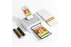HPRT 4x6 Photo Printer, Full Color Photo Printer for Phone/Laptop/MacBook, Support Wi-Fi Connection, AR Video Printing, Thermal Dye Sublimation (10 Sheets Photo Paper Included)