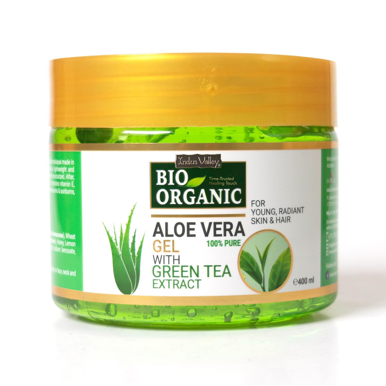 Aloe Vera Gel Face Hair Moisturizer Acne Body Sunburn Shave Wheatgerm Almond (400ml)