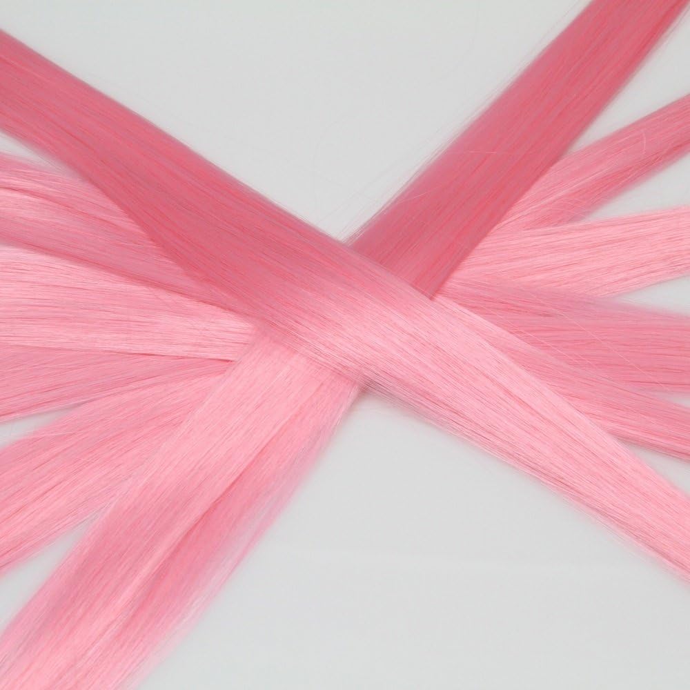 2 x Clip-In Hair Extension Highlights Streaks, Colourful Hair Highlights (Light pink)