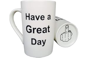 MAUAG Funny Coffee Mug Christmas Gifts Have a Great Day Cup White, Best Holiday and Family Gag Gift, 13 Oz