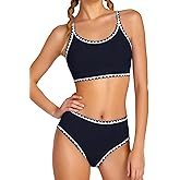 Cuddomper Girls Swimsuits Bikini Set 2 Piece Bathing Suit Adjustable Straps Swimwear with Pads Size 9-16