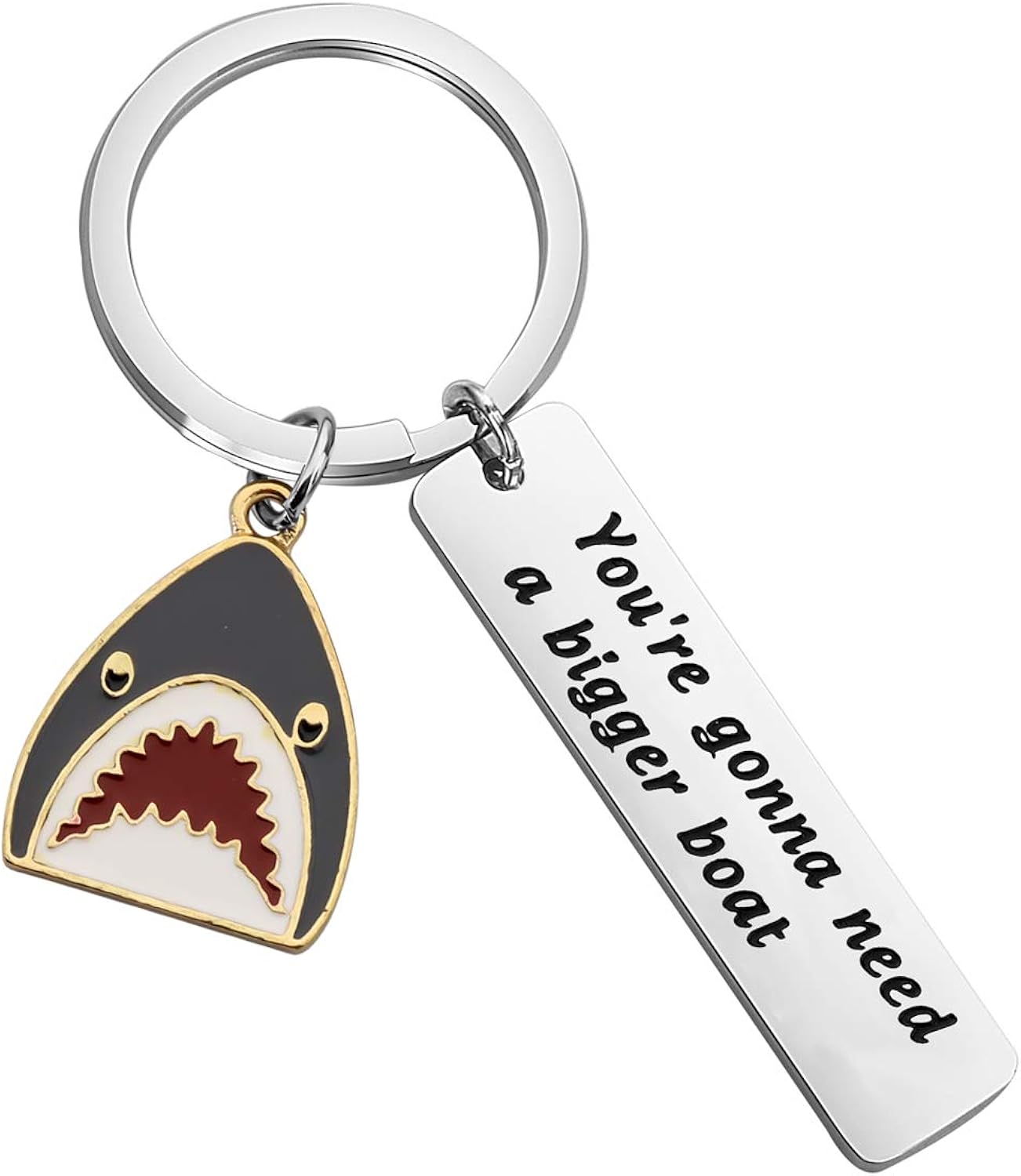 SEIRAA Shark Jewelry You're Gonna Need A Bigger Boat Keychain Gift for Shark Lover Movie Quote Keychain
