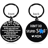 Valentine Gifts for Kids Boys Don't Do Stupid Shit Keychain Easter Basket Stuffers Stocking Stuffers for Teen Boys Son Gifts from Mom Adult Son Birthday Gift Ideas Christmas Birthday