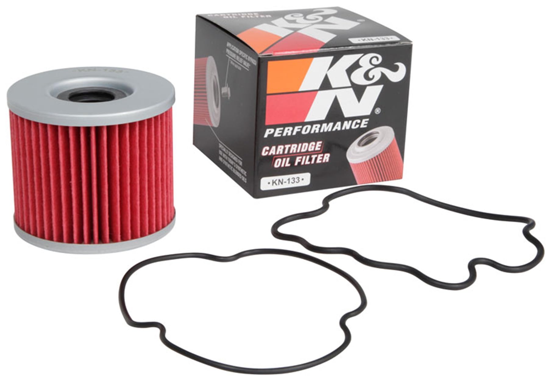 K&N Powersports Oil Filter - Cartridge 72x63mm compatible with Suzuki (KN-133), Black