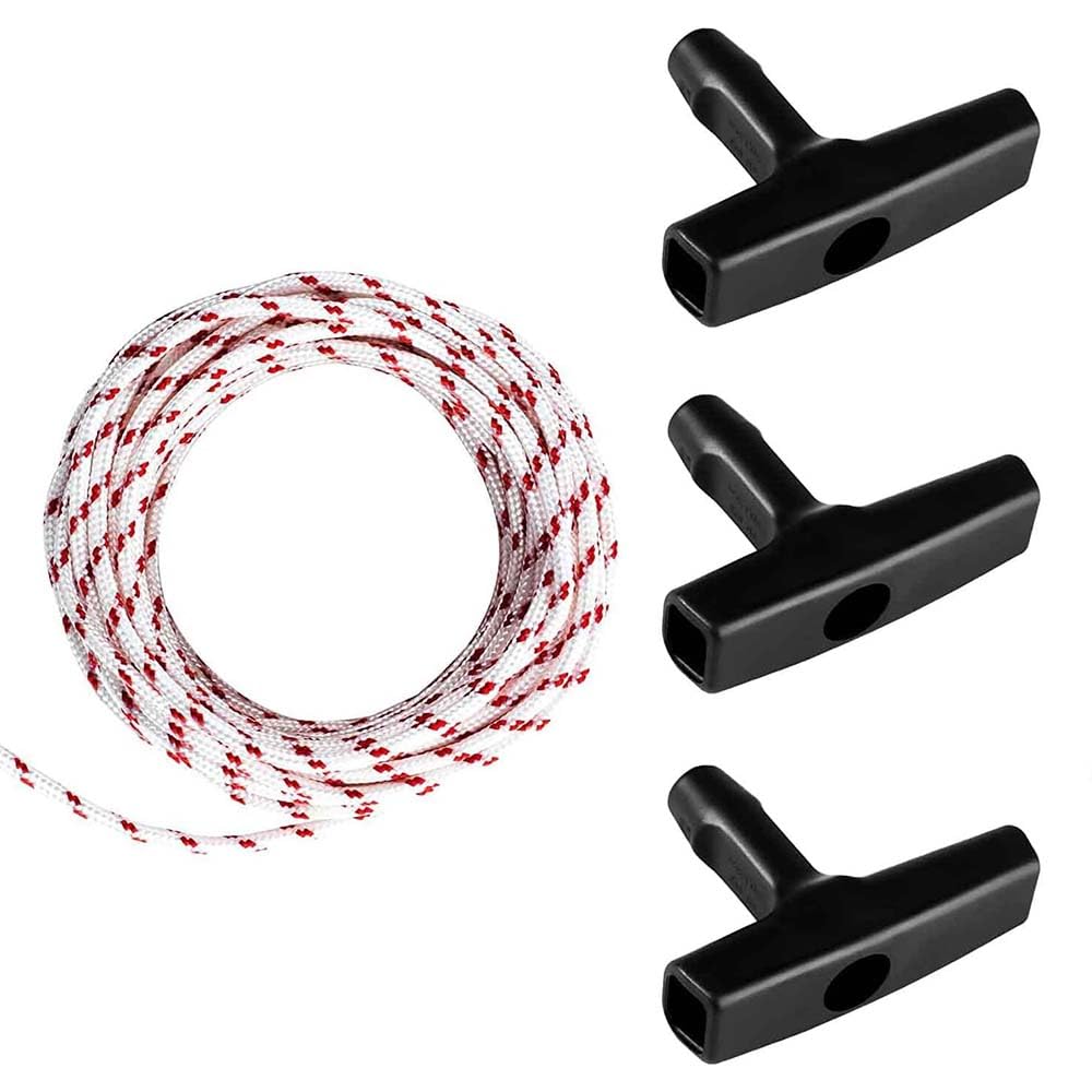 XINGMANHUILAN 3 Pcs Recoil Starter Rope with Pull Start Handle 10M Lawnmower Pull Cord with 3 Pcs Starter Handle Lawn Mower Pull Cords Engine Starter Pull Cords for Lawn Mower Engine Parts