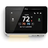 Vine Smart Thermostat for House with Nightlight, 4.3 Inches WiFi Thermostats for Home Compatible with Alexa and Google Assistant, 7day x 8period Programmable, C-Wire Required