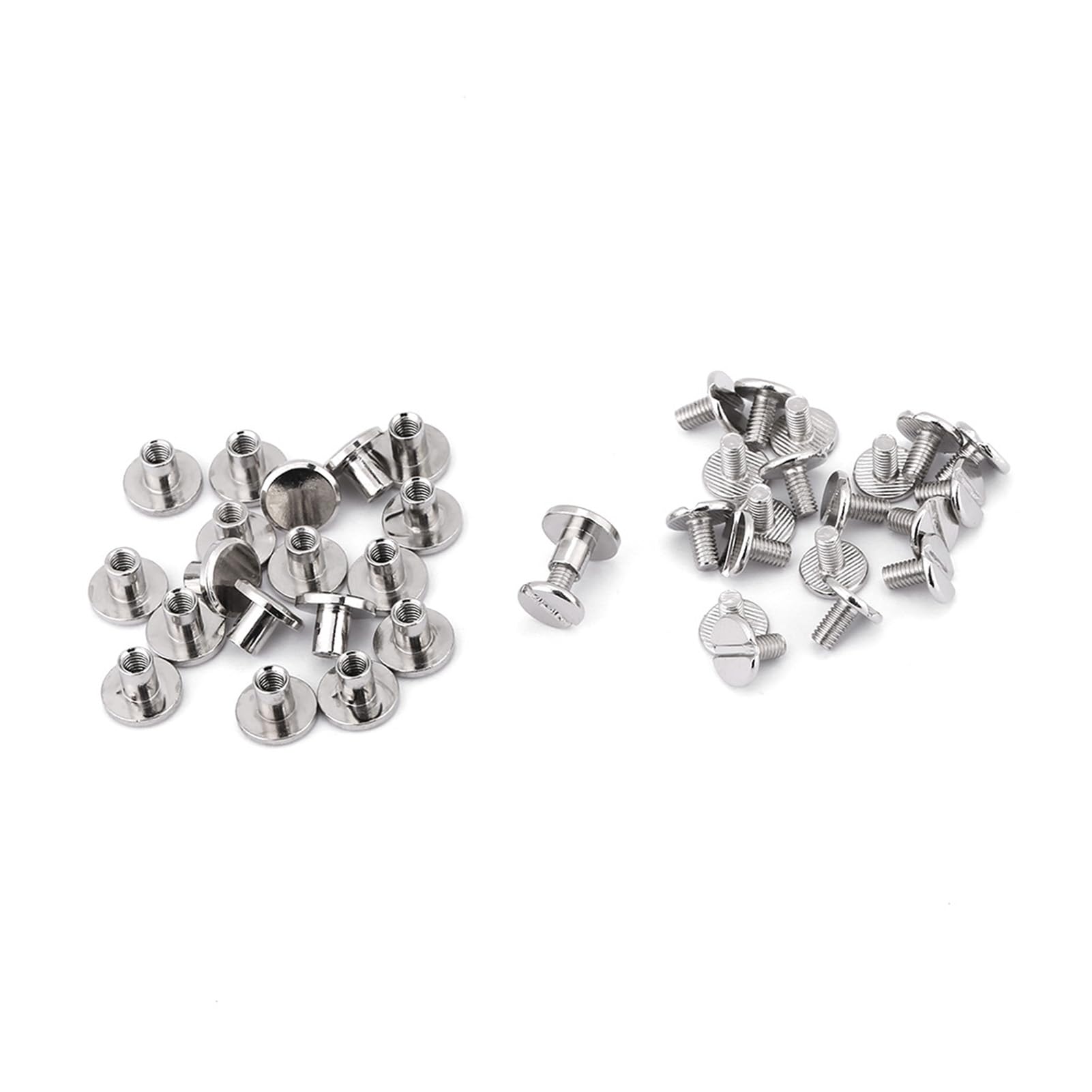 FTVOGUE 20Pcs/set Copper Flat Head Rivets Nuts Nails Leather Cap Accessory Set with Screws Repair Supplies(6.5mm)