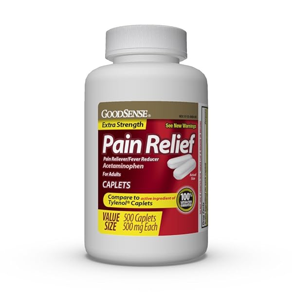 GOODSENSE EXTRA STRENGTH PAIN RELIEF, ACETAMINOPHEN CAPLETS, 500 MG, 500 COUNT