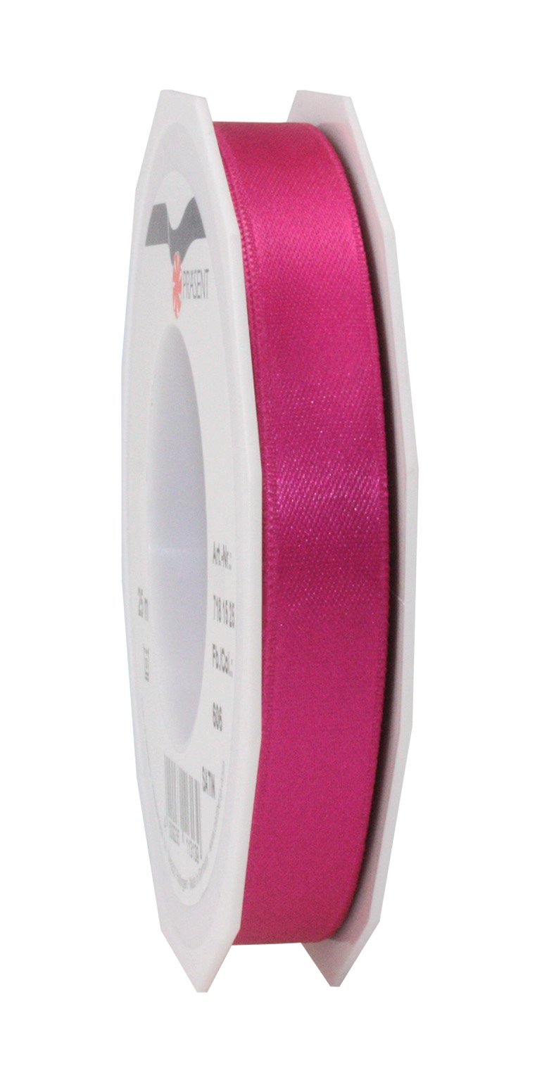 PRÄSENT C.E. Pattberg SATIN magenta gift ribbon, 27 yards for Wrapping Gifts, 0.59 inches width, Ribbon for Decorating & Crafting, Decorative Ribbon for Gifts, for every occasion — image 1