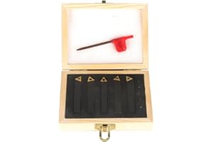 kimllier 5Pcs 3/8 Inch Indexable Carbide Turning Tool Holder Set with 5Pcs Carbide Inserts Lathe Turning Tools Fit for Finishing Operations