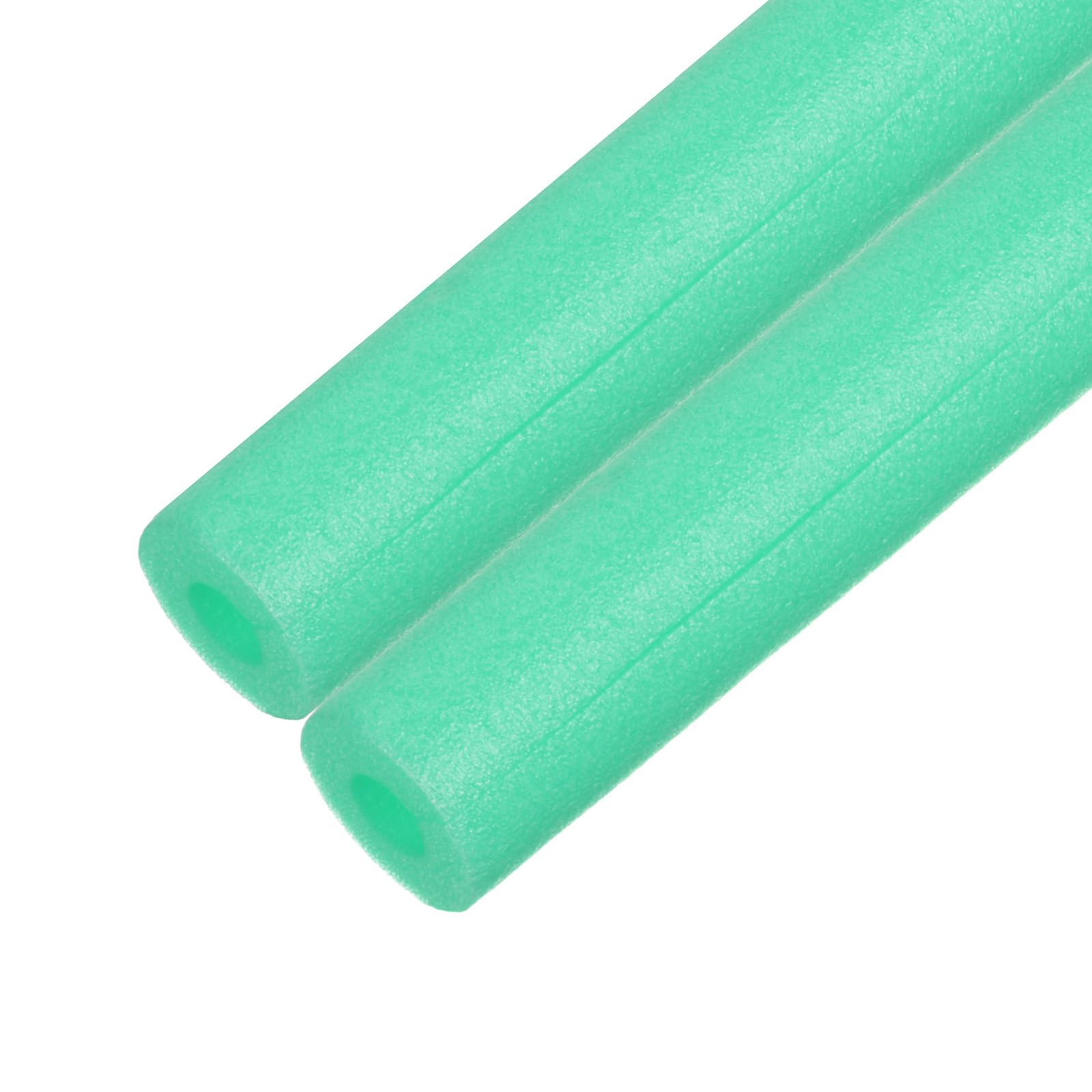 M METERXITY 2-Pack Pipe Insulation Tube, 17 x 2.4(L x OD) Foam Cover, Pre-Slit Clamp for Padding/Bumper Corner Edge Protection/Handle Water [Green]