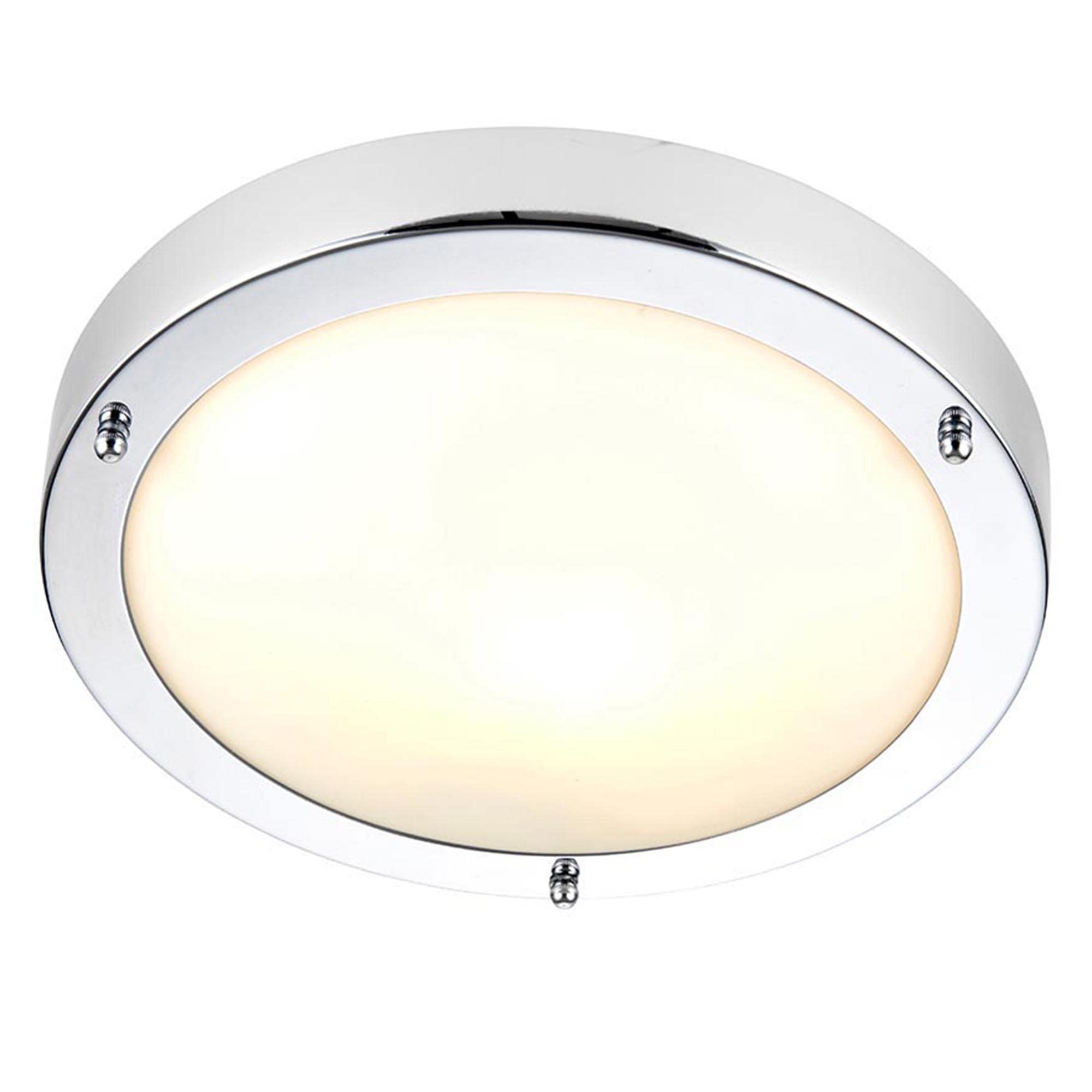 Betta Lighting Bathroom Light – Flush Mount Dome Bath Ceiling Light – Dimmable IP44 Rated LED Round Ceiling Lights for Kitchen, Porch, Bedroom, Utility Room, bulkhead – 40W E27 (Not included) – Chrome