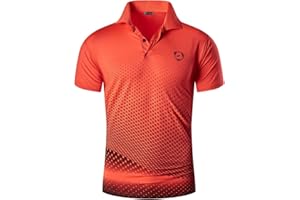 jeansian Men's Short Sleeve Fit Sport Polo Tee Shirts T-Shirts Tshirt Tops Poloshirt Golf Tennis Pickleball LSL195