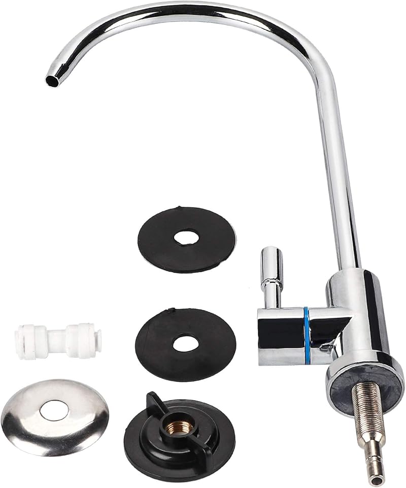 Duokon Lead-Free Chrome Swan Neck Water Filter Tap for RO Systems Kitchen Faucet