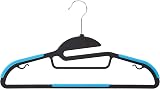 Amazon Basics Non-Slip Heavy Duty Plastic Hanger with Horizontal Bar Blue view 5