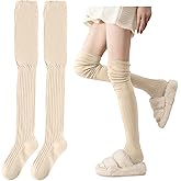 huablo Over Knee High Boot Socks - Slouch Top Over Knee Knit Fashion Thigh Sock for Women
