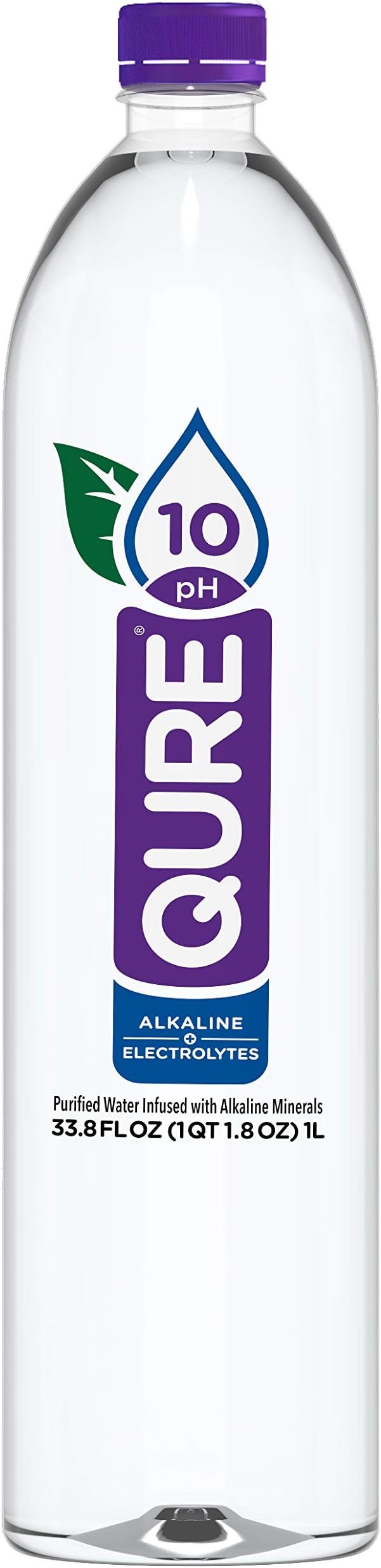 Qure, Water Purified Infused With Ionic Minerals, 33.8 Ounce