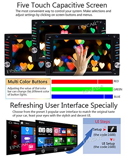 Double Din Car Stereo GPS Navigation System DVD Player Bluetooth 2 Din Car Radio Capacitive Touch Screen + Free Backup Camera Support SWC USB SD 1080P Wireless Remote Control Car Logo Multi Language