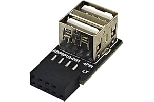 TOPFROP 9 Pin to 2 Port USB Adapter Connector PC Internal Motherboard 9 Pin to USB 2.0 Female Converter for Desktop Computer