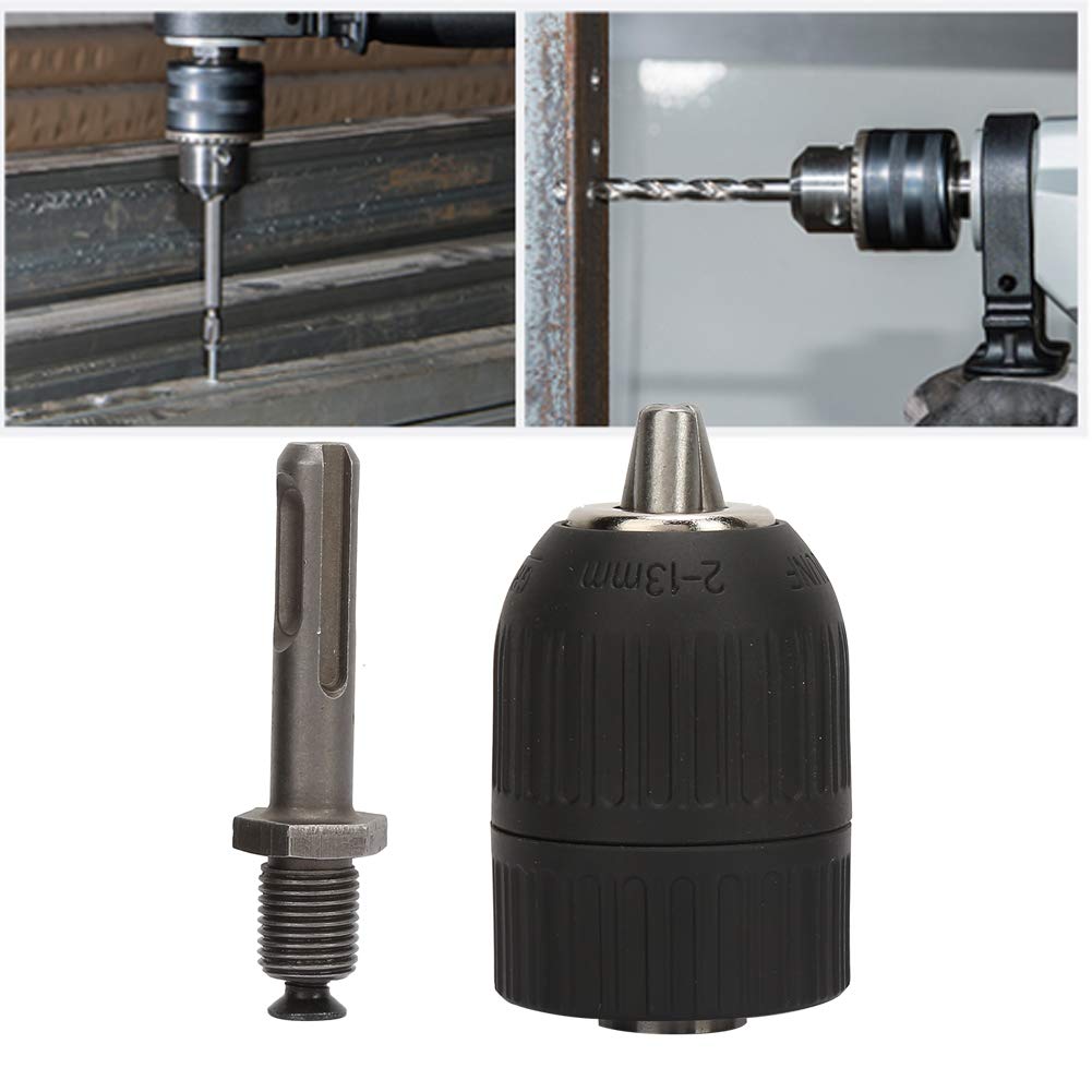 SDS Keyless Drill Chuck, Drill Chuck 2.0-13mm with 1/2-20UNF+SDS Round Shank Adapter Converter Made of Plastic and Steel - Image 3